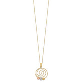 Sophia Jewelers 14K Tri-Color Gold Spiral Pendant Necklace with Polished Finish